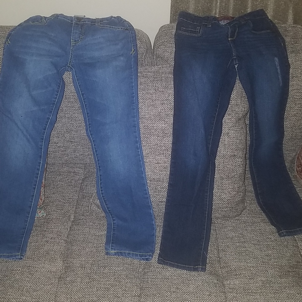 2 Pairs Girls Blue Jeans
